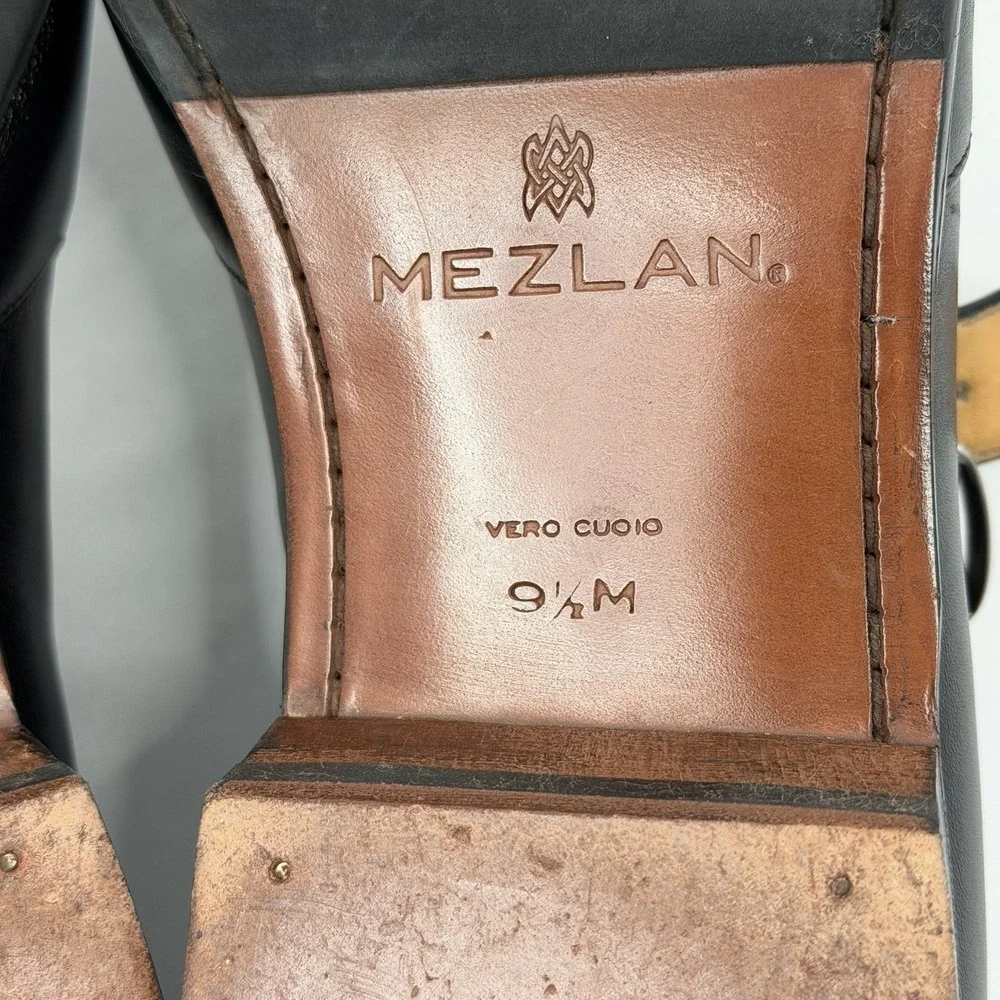 Mezlan Fisherman Black Dress Sandals Handmade in Spain SZ-9.5M